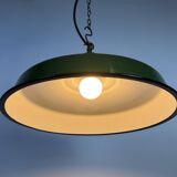 Industrial Green Enamel Factory Pendant Lamp, 1960s