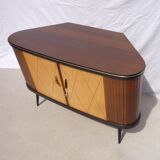 Corner chest of drawers with sliding doors