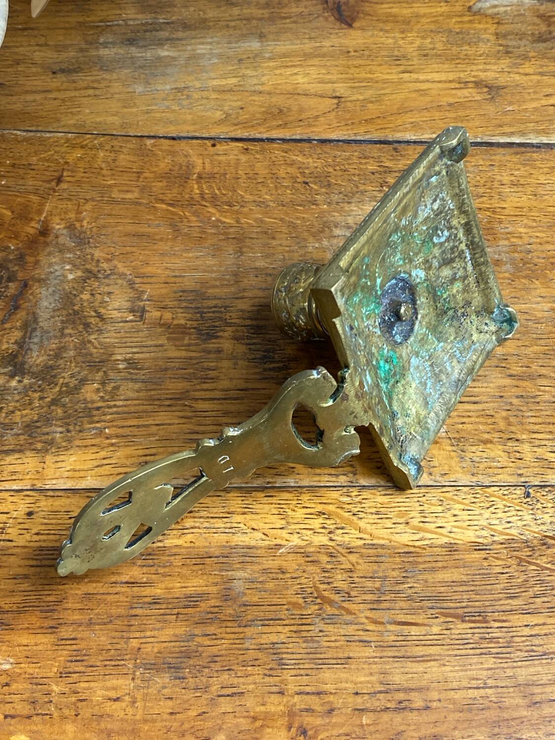 Bronze hand candlestick