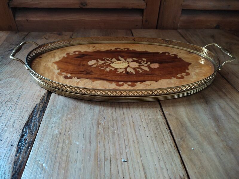 Varnished wood inlaid frame gilded brass frame dp 112262