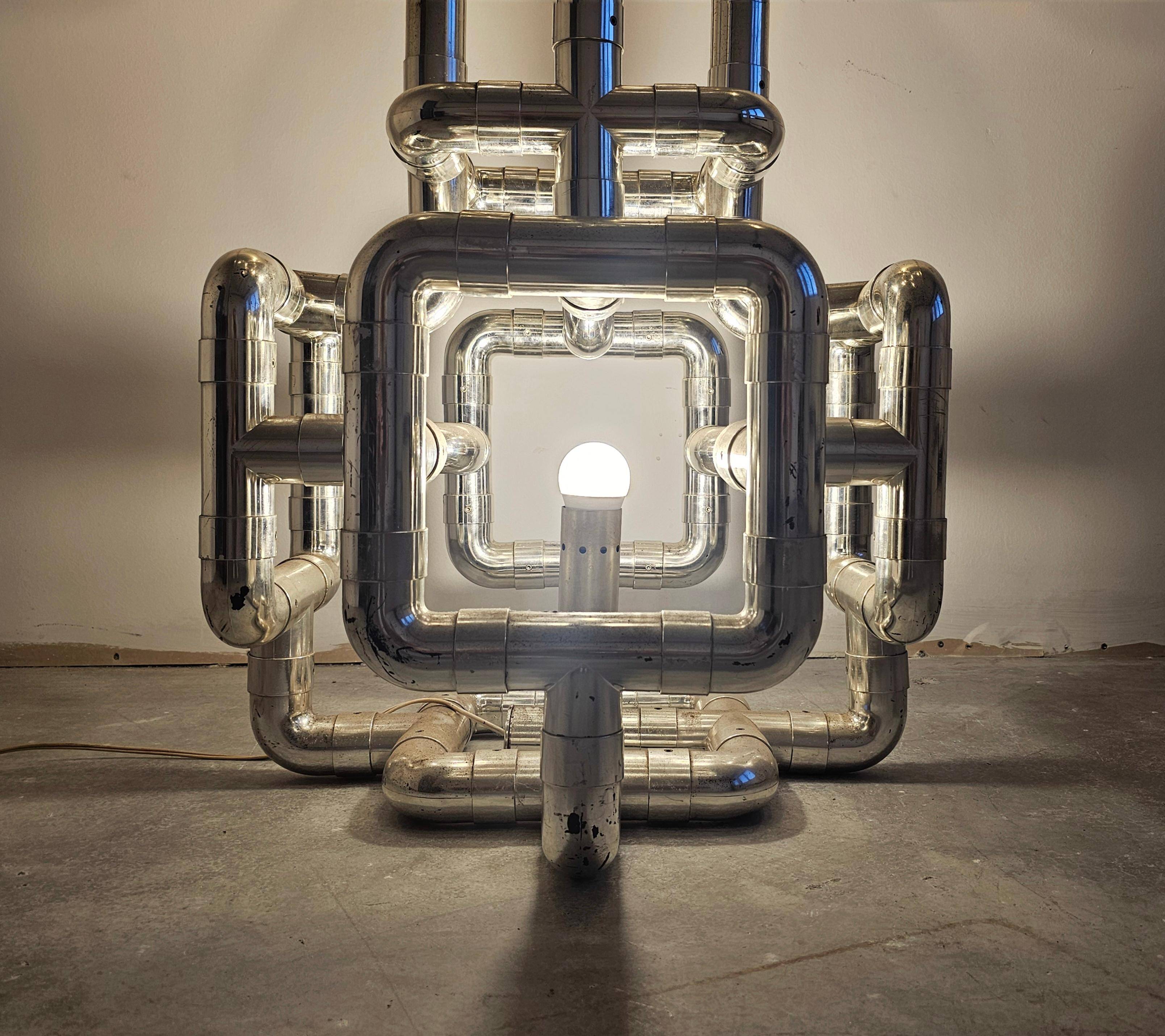 Sculptural floor lamp Space Age Rombo by Gaetano Missaglia