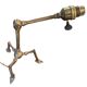 Rare articulated tripod base table lamp in gold-plated brass