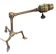 Rare articulated tripod base table lamp in gold-plated brass