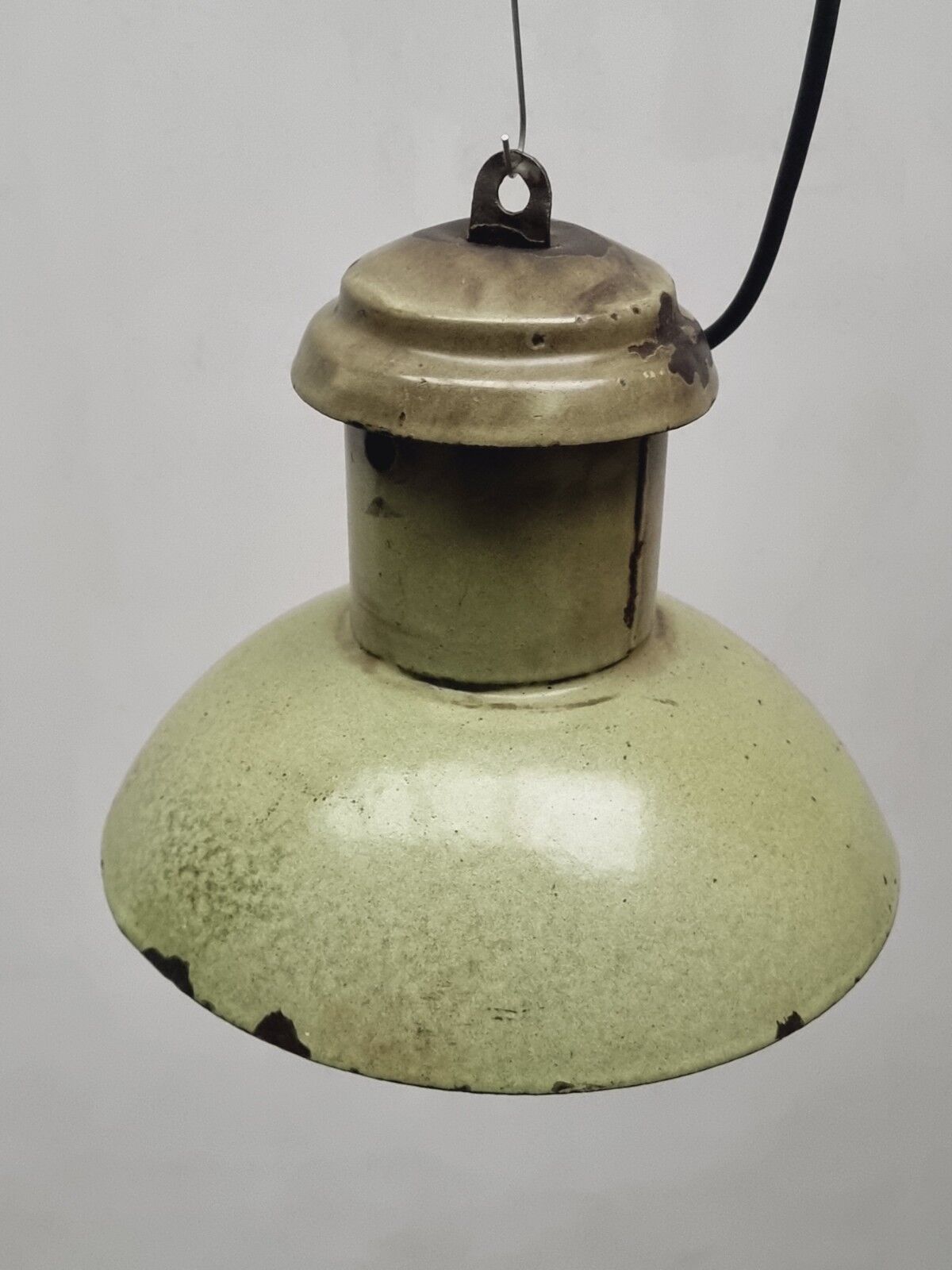 Old street lamp soft green enamel hanging lamp