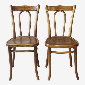 2 chaises Thonet n°206 vers 1910 assises Art nouveau