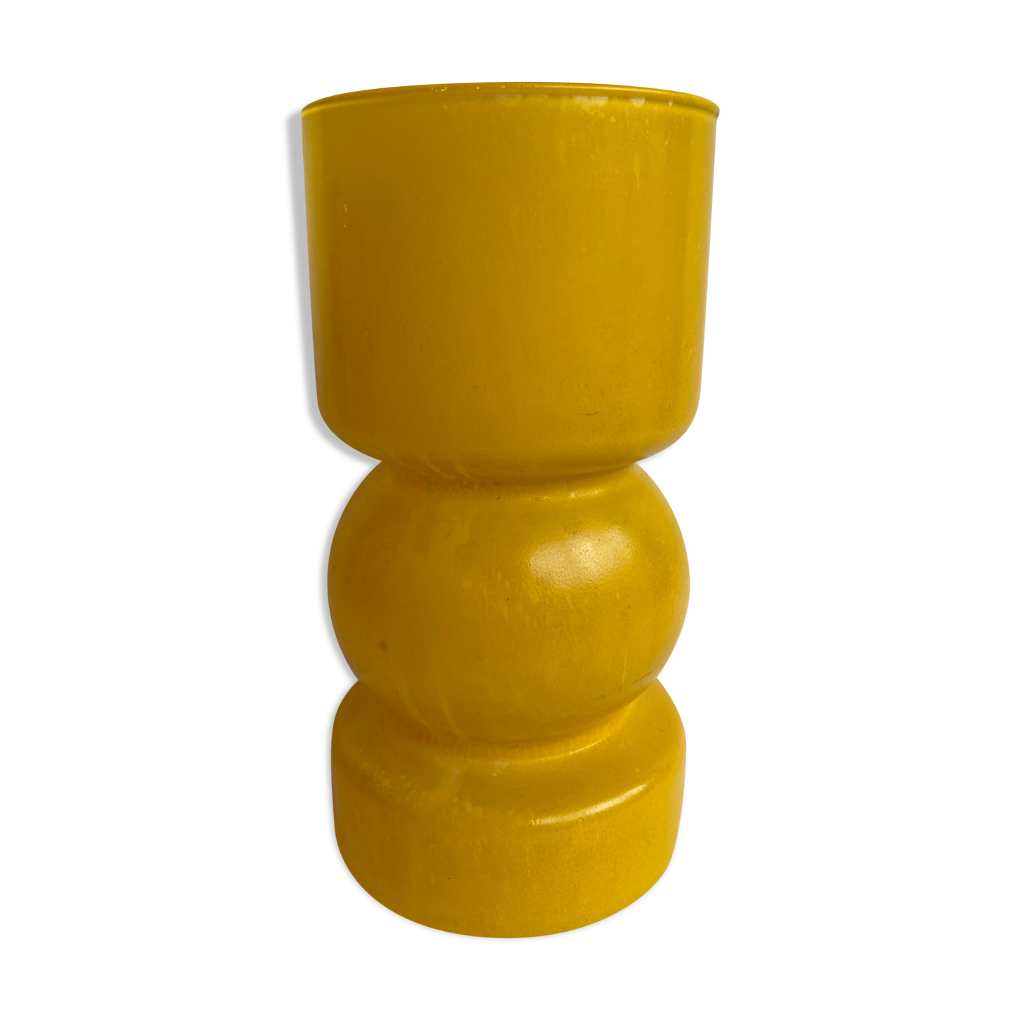 Yellow glass vase