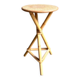 Tripod stool in rattan