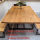 Table and benches solid oak for dining room