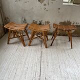 Set 3 rattan stools