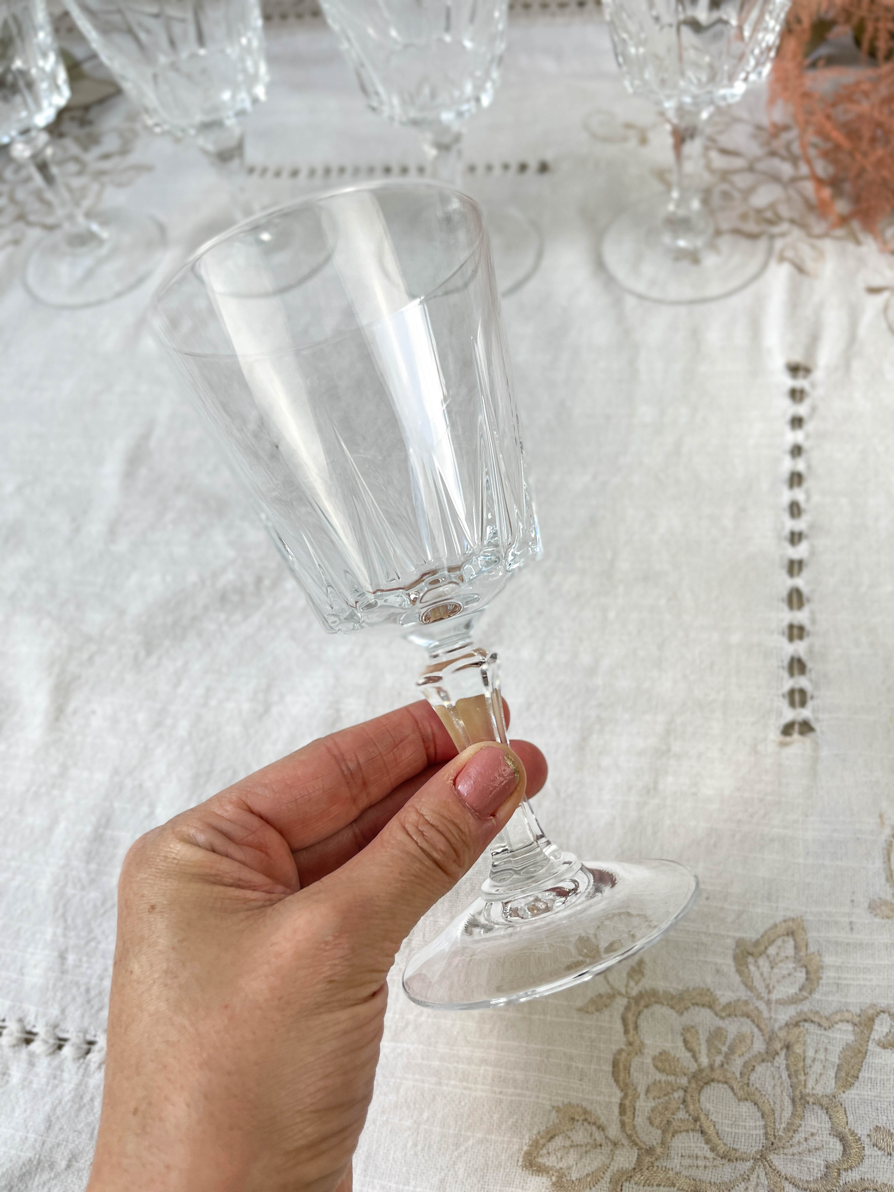6 Cristal D'Arques water glasses model "VERSAILLES"