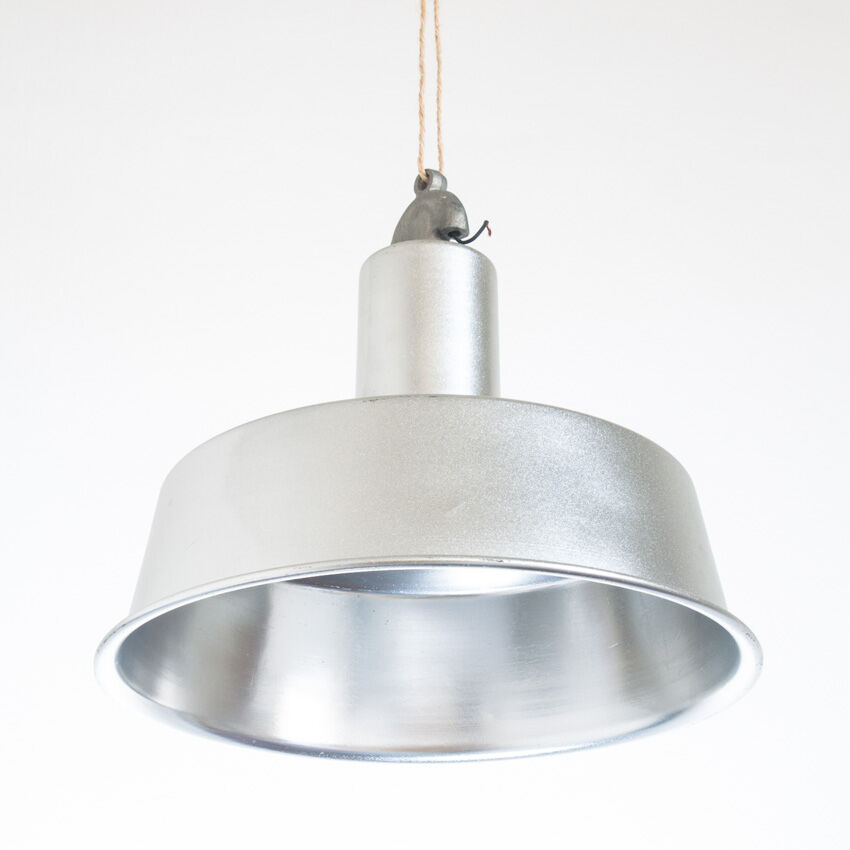 Vintage ceiling lamp industrial style aluminum. Spain 1970.