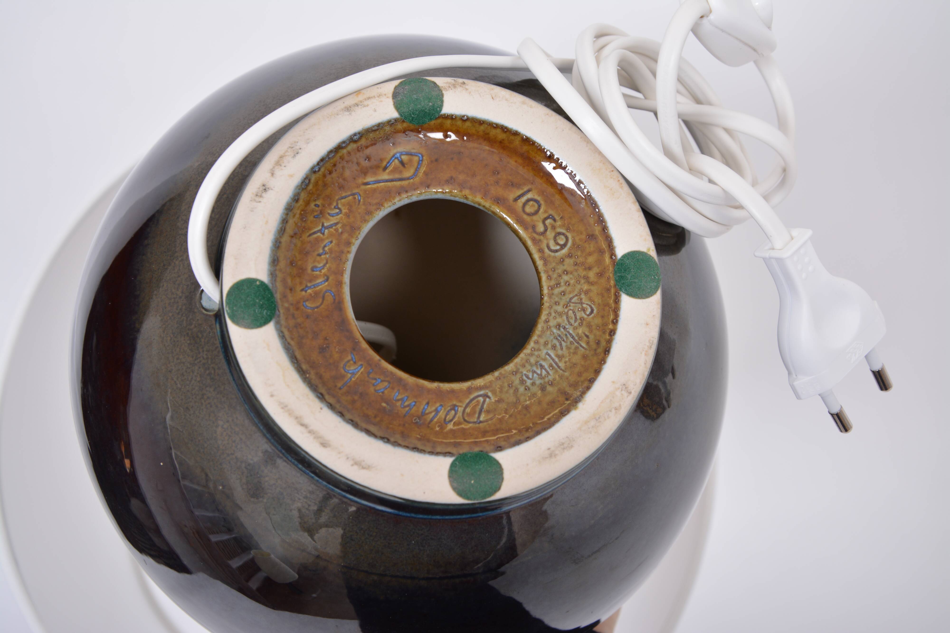 Danish mid-century stoneware lamp model 1059 by Einar Johansen for Soholm