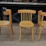 Old bistro chairs in curved beech from the 1950s