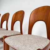 Set of 4 Niels Koefoed chairs cream, 1960s