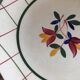 Set of eight plates desserten yellow green and red