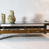 Percival Laver Vintage Wenge Glass Lectuur Holder Coffee Table, 70s