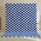 Handmade pure wool Moroccan rug in blue and white, size 1.5/2.5 m.