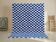 Handmade pure wool Moroccan rug in blue and white, size 1.5/2.5 m.