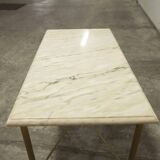 Table basse en marbre et piétement en laiton hauteur 46 cm
