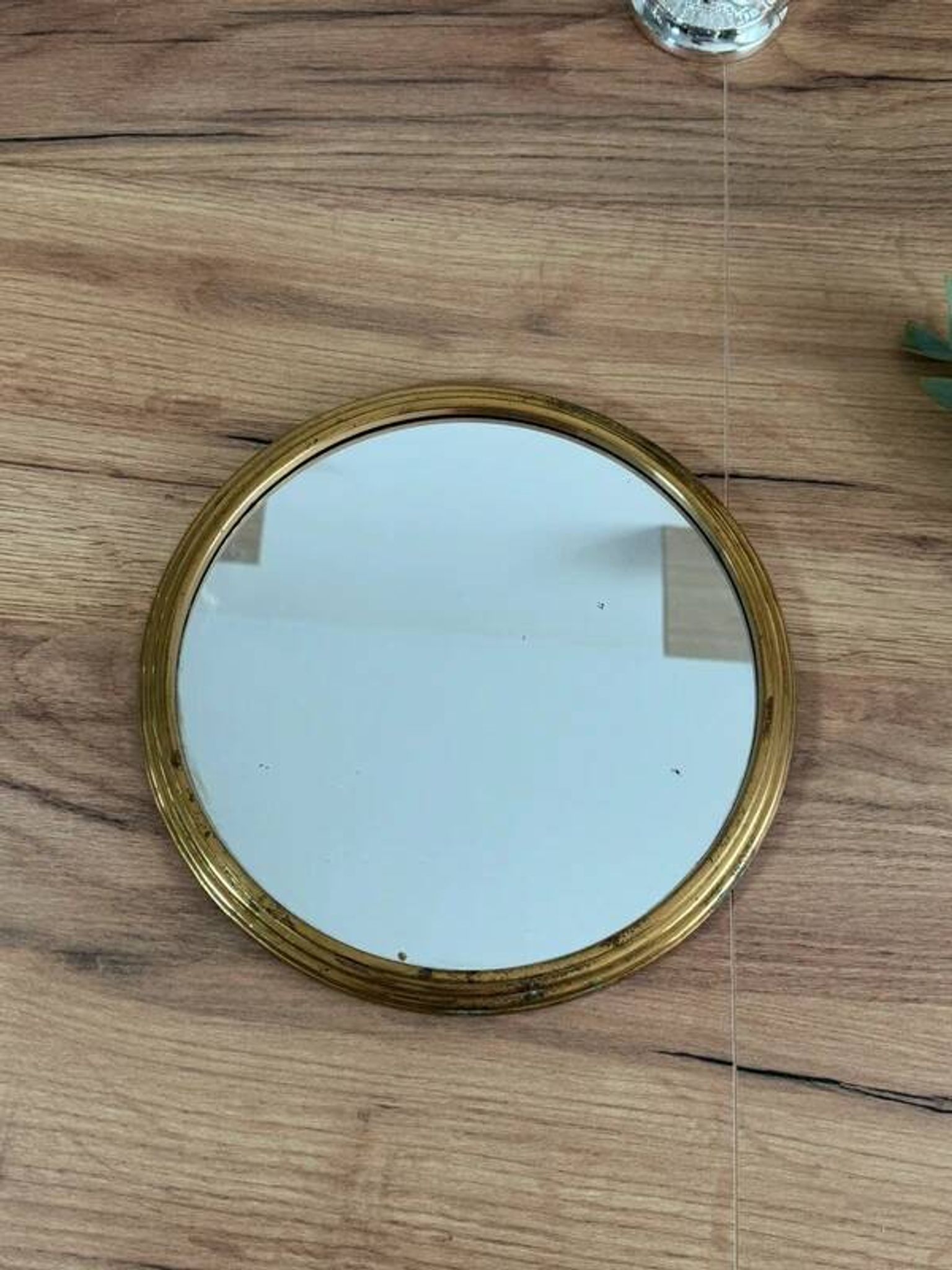 Plateau miroir doré vintage