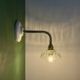 Vintage glass cut lampshade wall light - tableware collection -