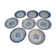 Assorted 8 old blue dessert plates