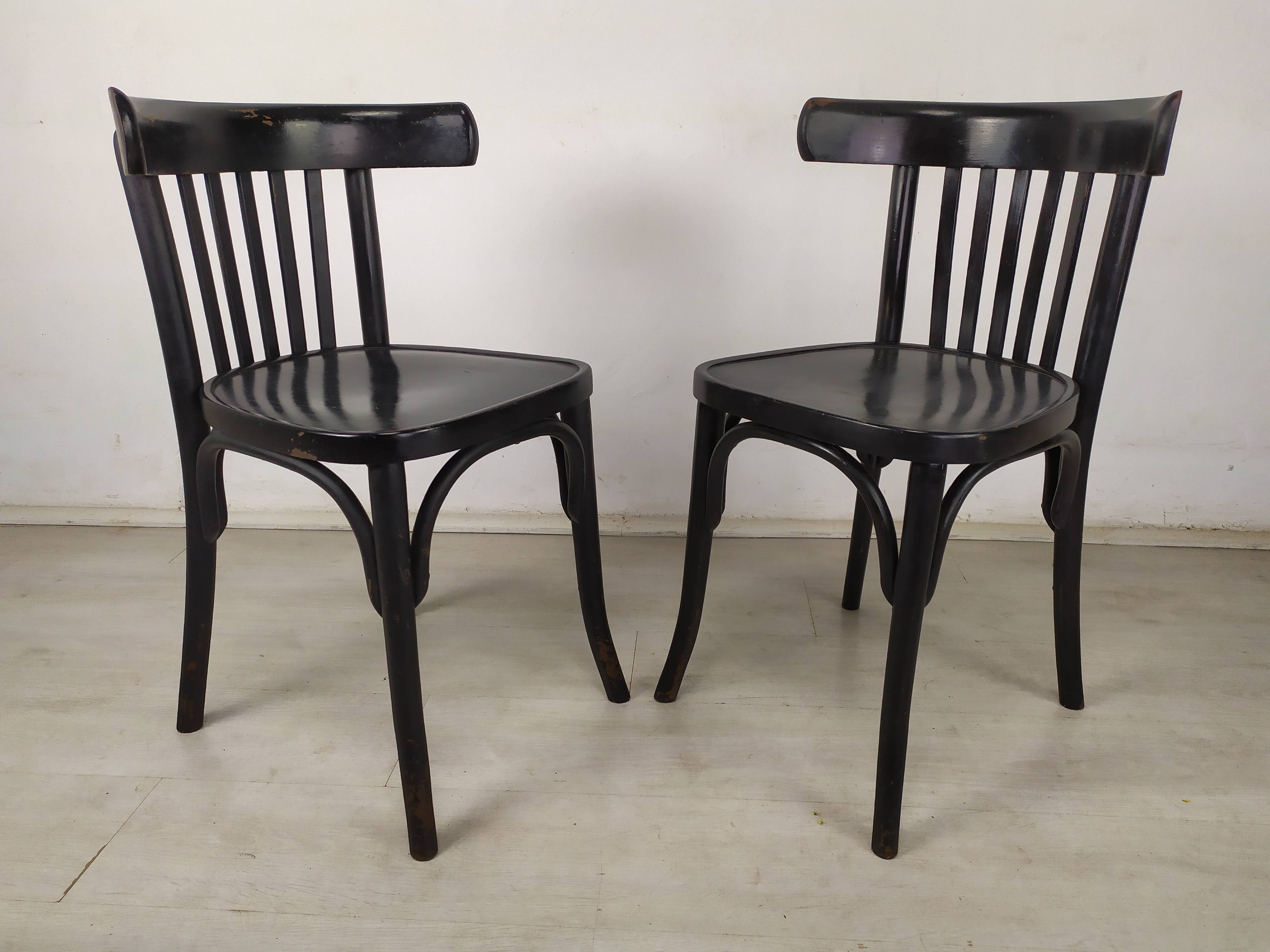 Pair of black bistro chairs