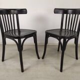Pair of black bistro chairs