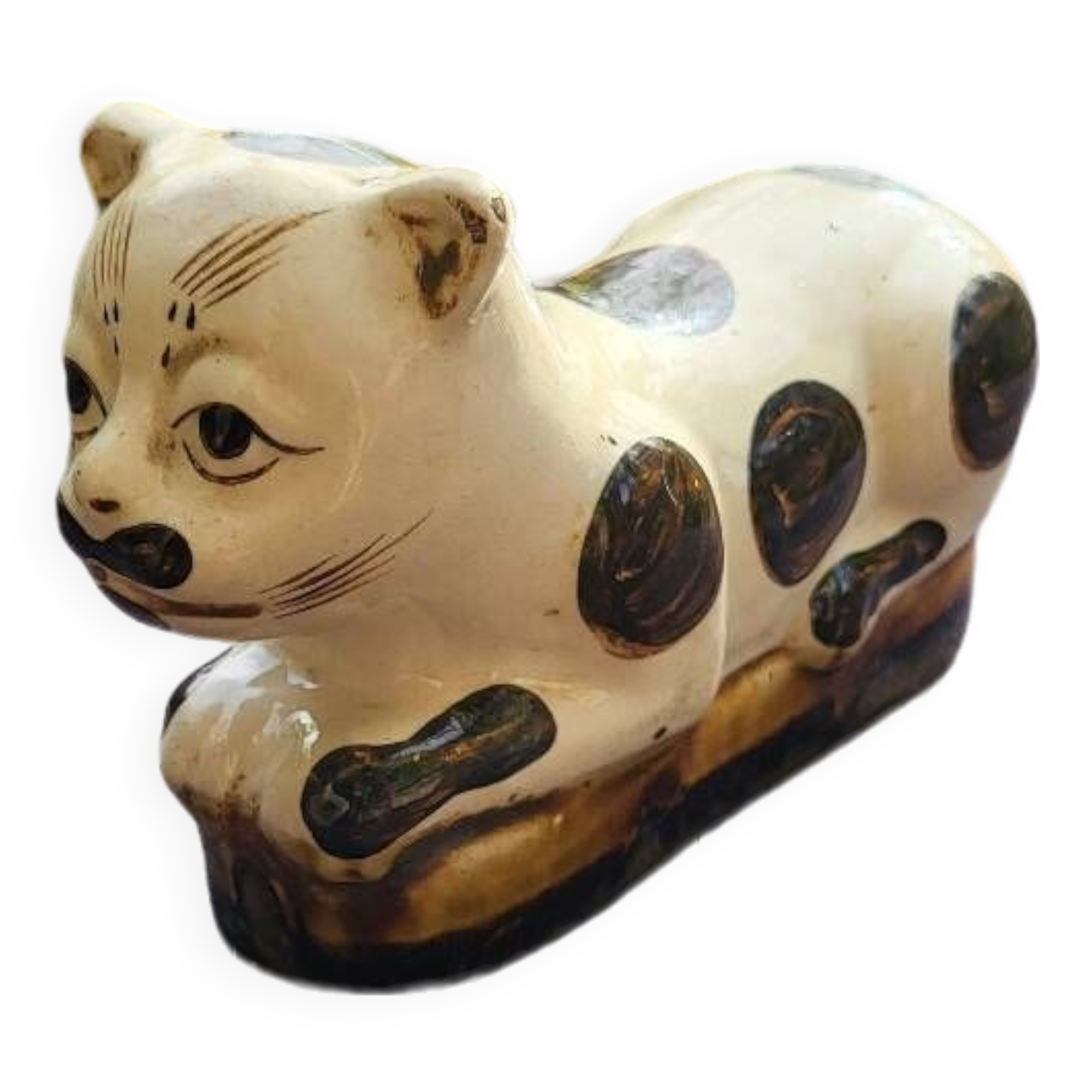 Cizhou style ceramic neck rest cat