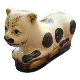 Cizhou style ceramic neck rest cat