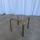 Table basse vintage en laiton et verre fumé / Moderne italien du milieu du siècle