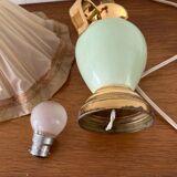 Vintage bedside lamp with green and gold porcelain foot
