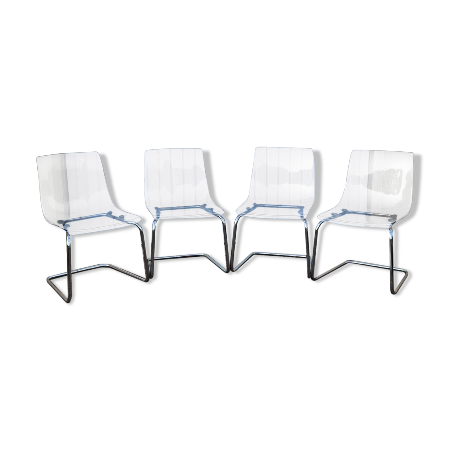 4 vintage transparent chairs 1990