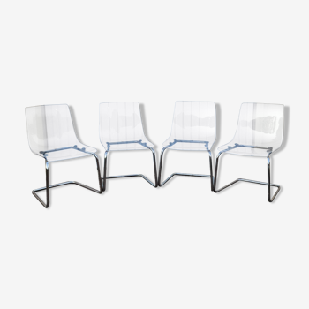 4 vintage transparent chairs 1990