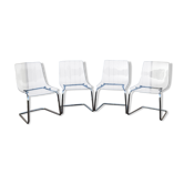 4 vintage transparent chairs 1990