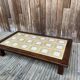 Large vintage 1960s oak and ceramic coffee table.