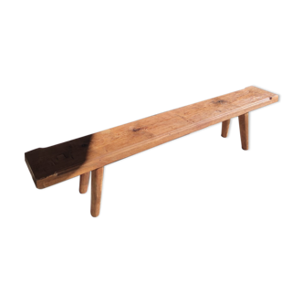 Large narrow teak bench H:45cm L:2m20