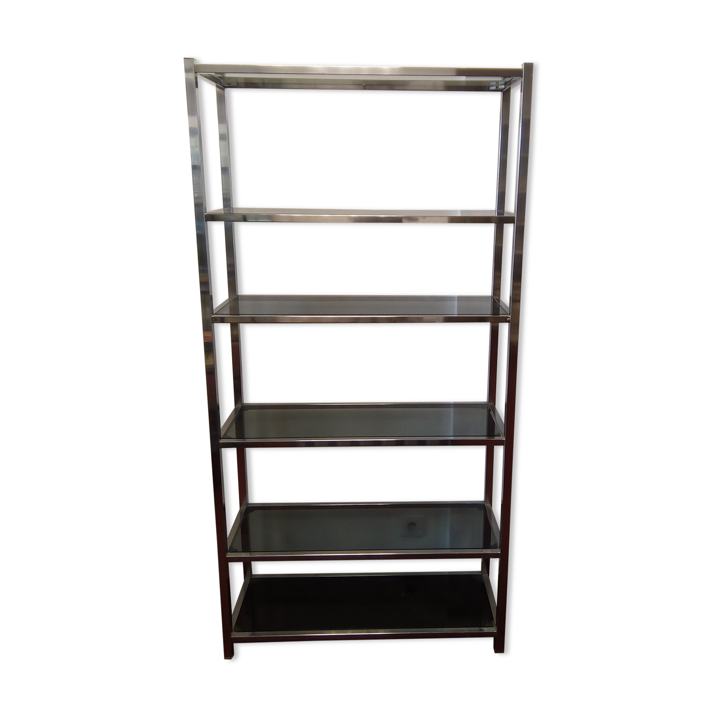 Glass metal shelf