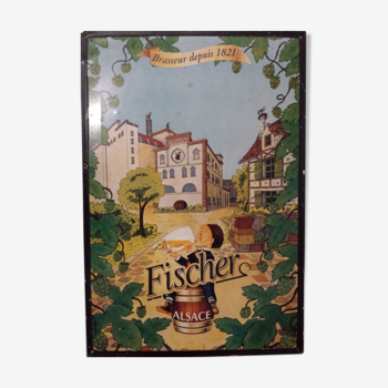 Decorative advertising plate, Fischer beer, Alsace