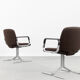Mid-Century Modern Vintage Brown Aluminum German Chairs by Mauser, 1970s, Set of 2