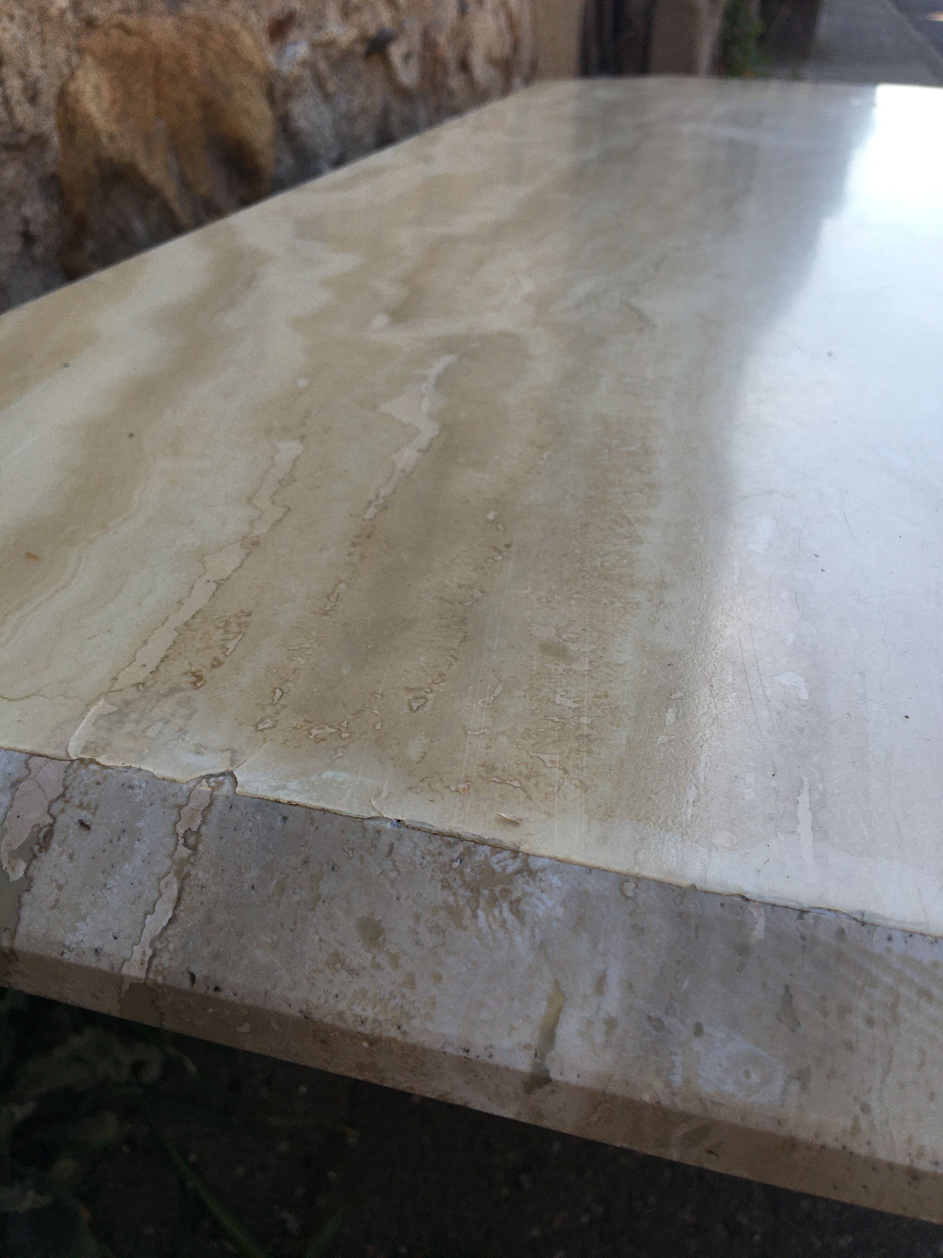 Coffee table in travertine