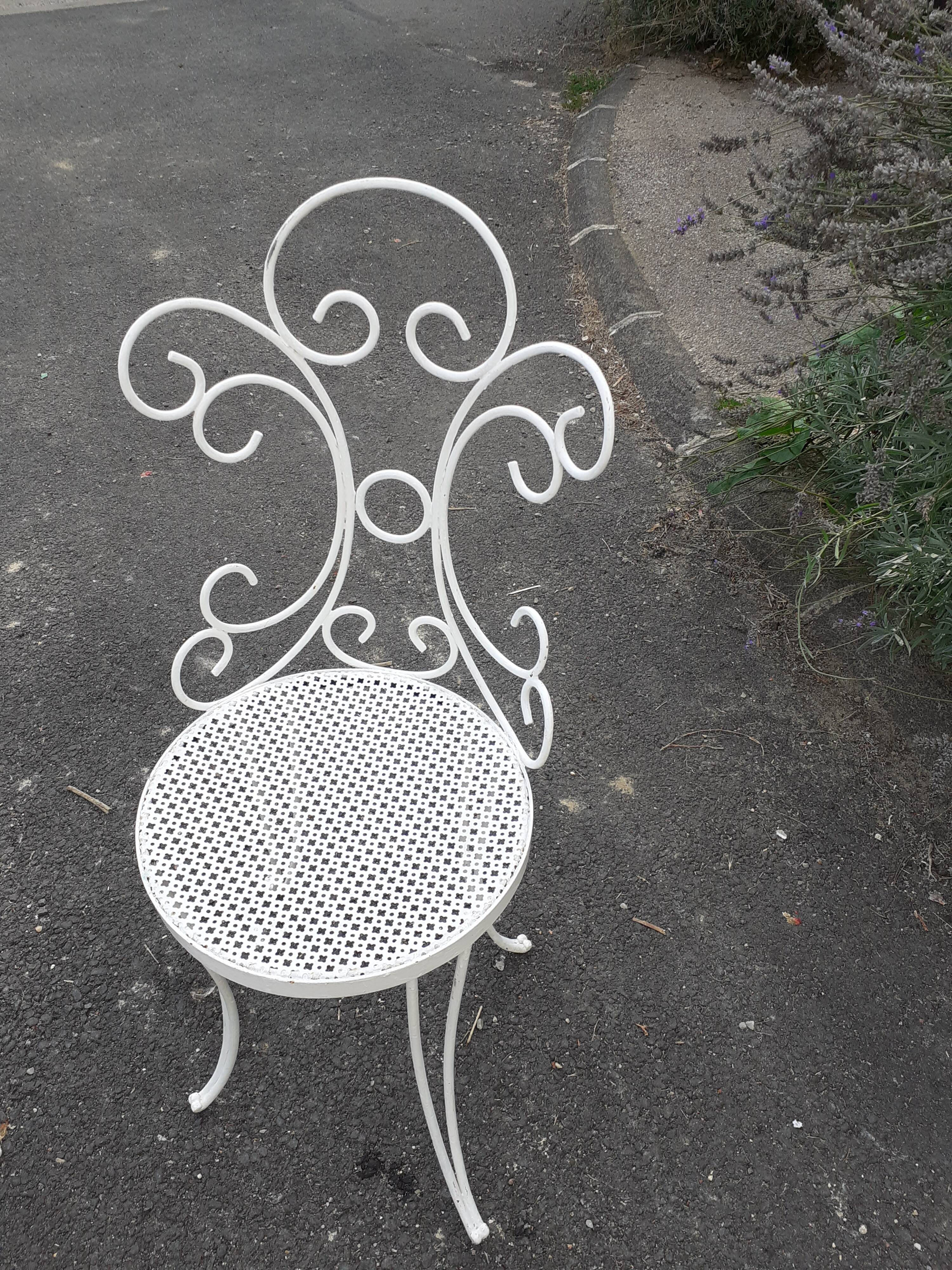 Old wrought iron garden furniture