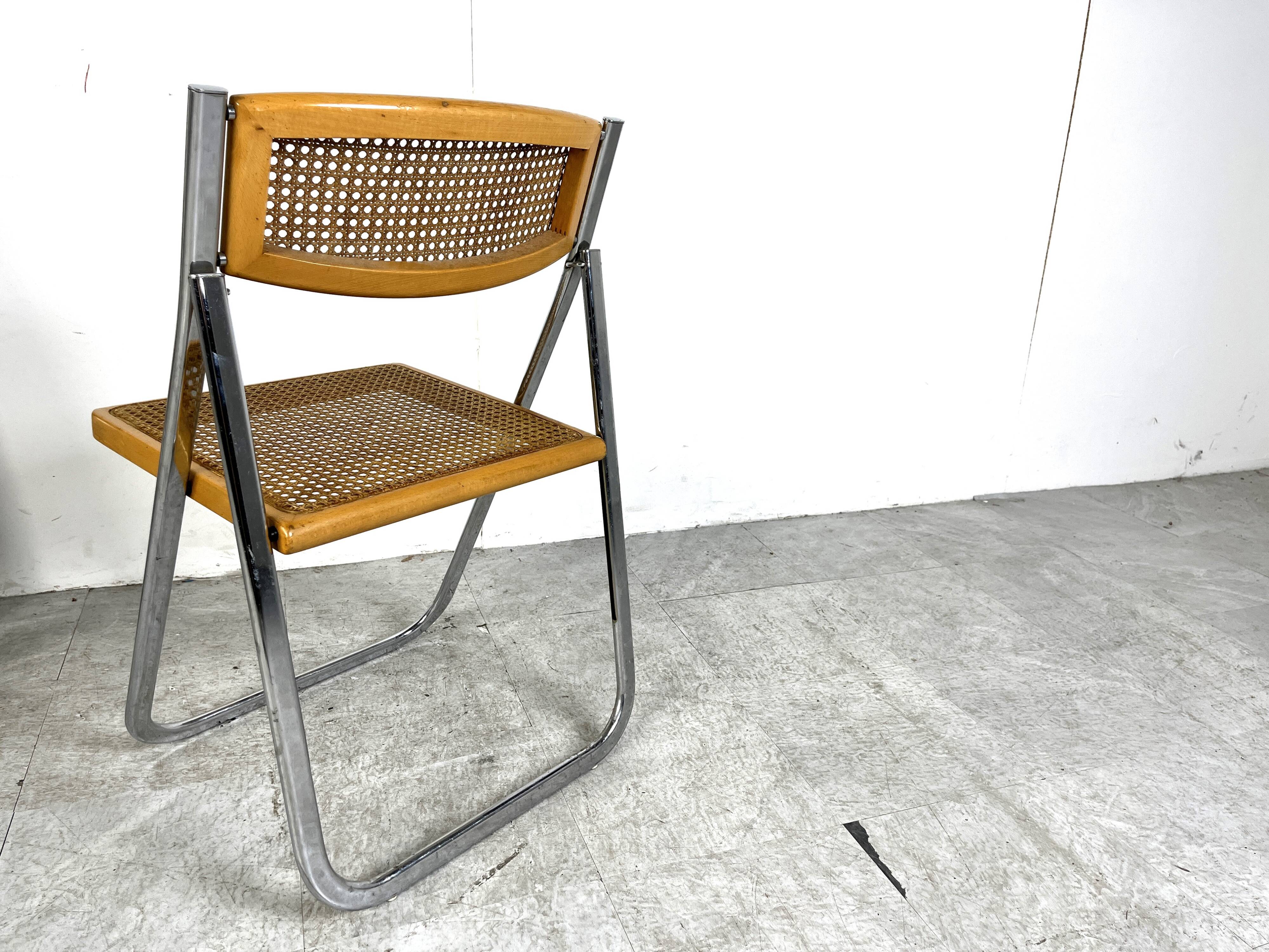 Vintage rattan folding chairs, 1970 - set of 4