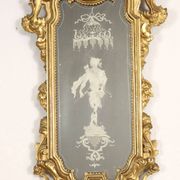 Antique baroque mirrors from the mid-18th century, mercury mirror.