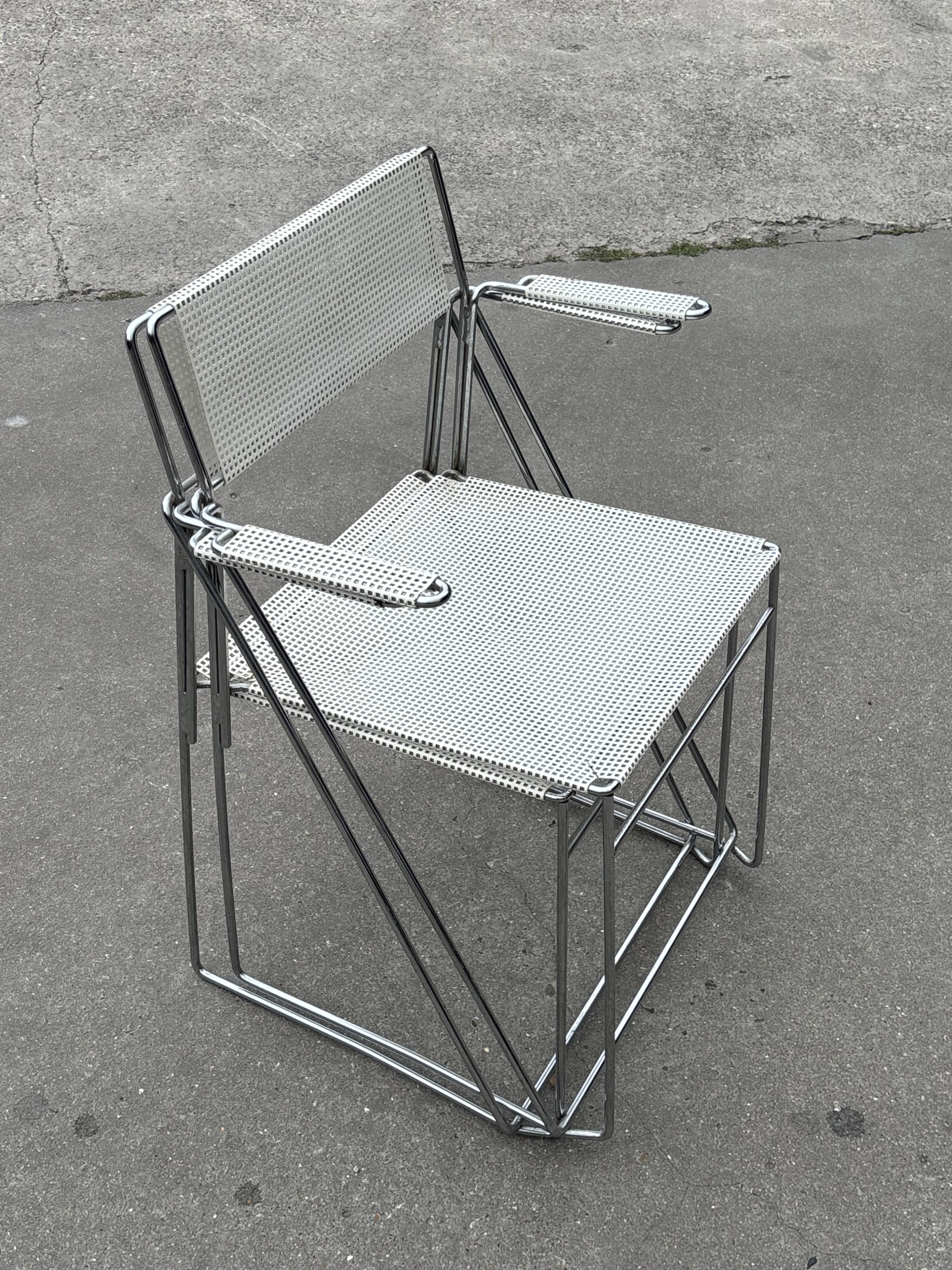 Set of 4 vintage X-Line dining chairs by Niels Jørgen Haugesen Denmark 1977