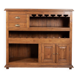 Vintage bar cabinet, bottle rack, with drawers