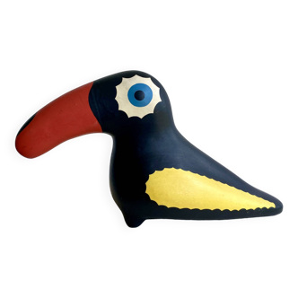 Painted terracotta, large Mexican toucan