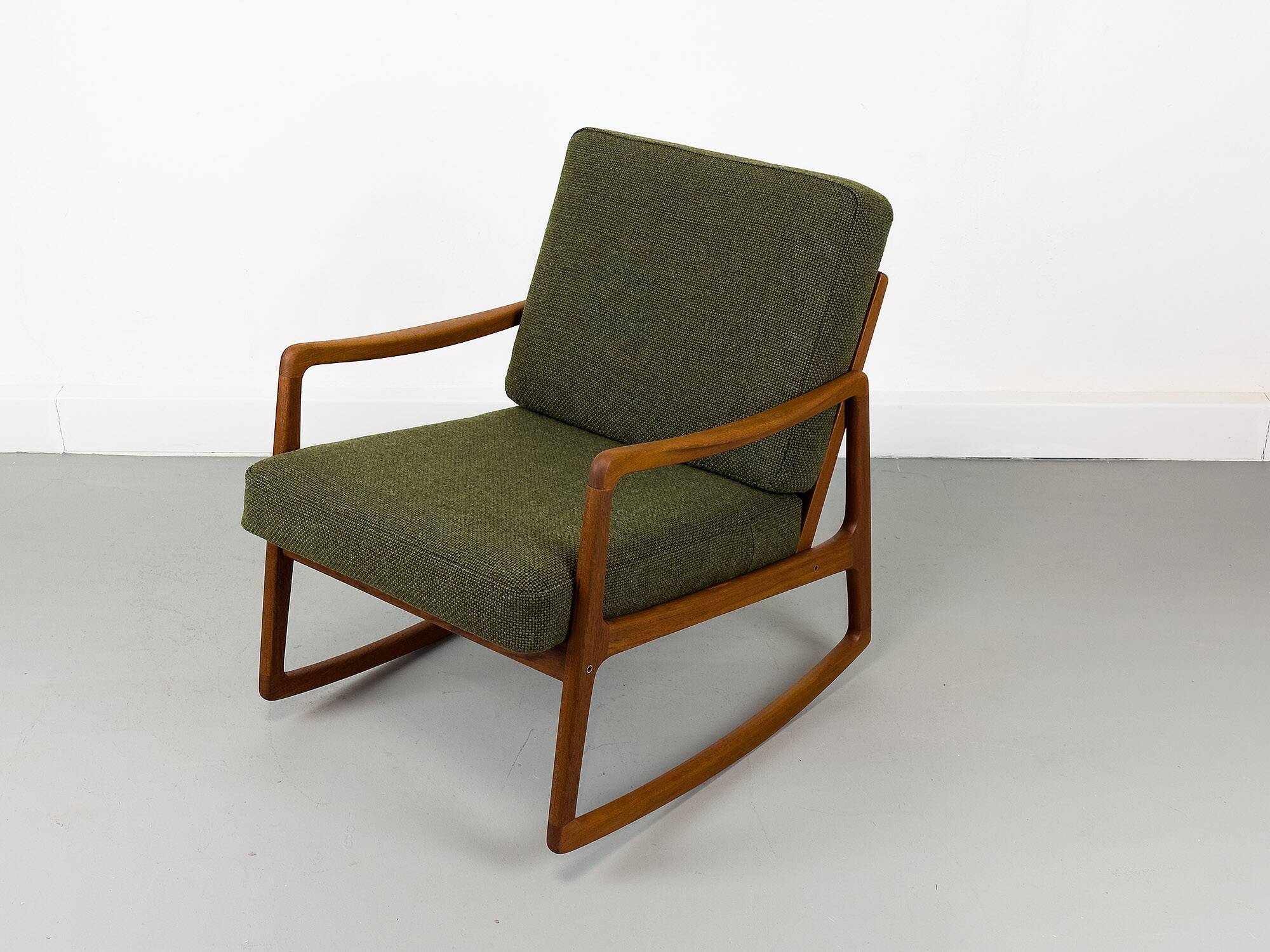 Danish Teak Rocking Chair by Ole Wanscher for France & Son, 1960s