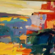 Original Oil on Canvas – “Abstract” by Ubaid Syed – Signed – Vintage & Framed – 53 × 43 cm (20.9" × 16.9")