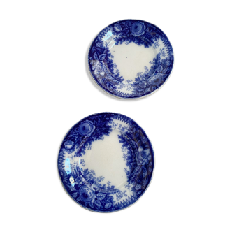 Lot de 2 assiettes à dessert U&C, Sarreguemines, modèle Jardinière